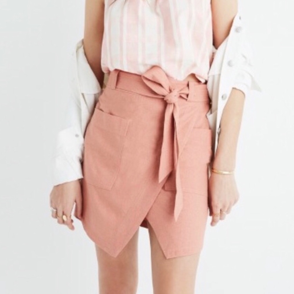 Madewell Pink Utility Wrap Skirt